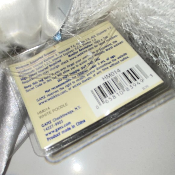 Vintage GANZ Webkinz White Dog Poodle Bride Dress Veil with Original Tag - Picture 7 of 7